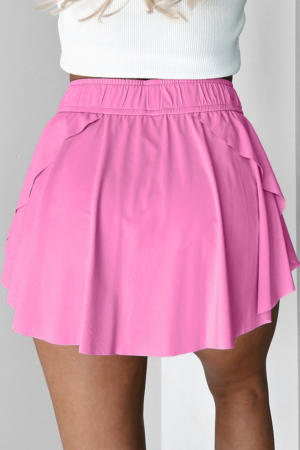 Women’s High Waist Drawstring Tennis Skort with Lining