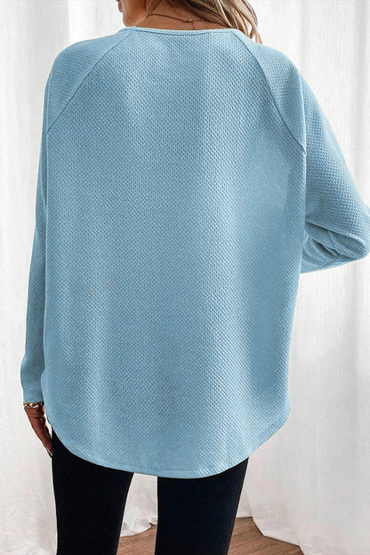 Moonlight Textured Raglan Sleeve Knit Top