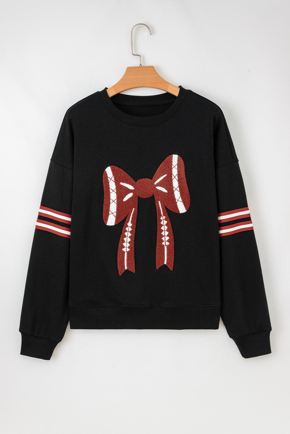 Game Day Bow Graphic Varsity Sweatshirt for Women