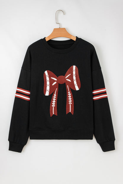 Game Day Bow Graphic Varsity Sweatshirt for Women
