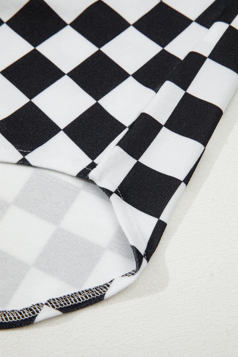 Checkerboard Print Flap Pocket Button Front Shacket