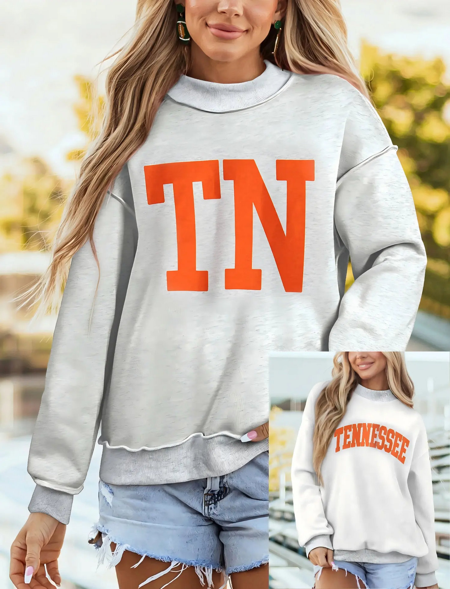 Tennessee TN Reversible Game Day Mock Neck Sweatshirt