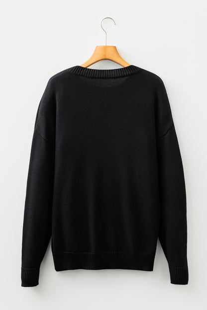 Merry Christmas Dolman Sleeve Sweater with Colorful Dots