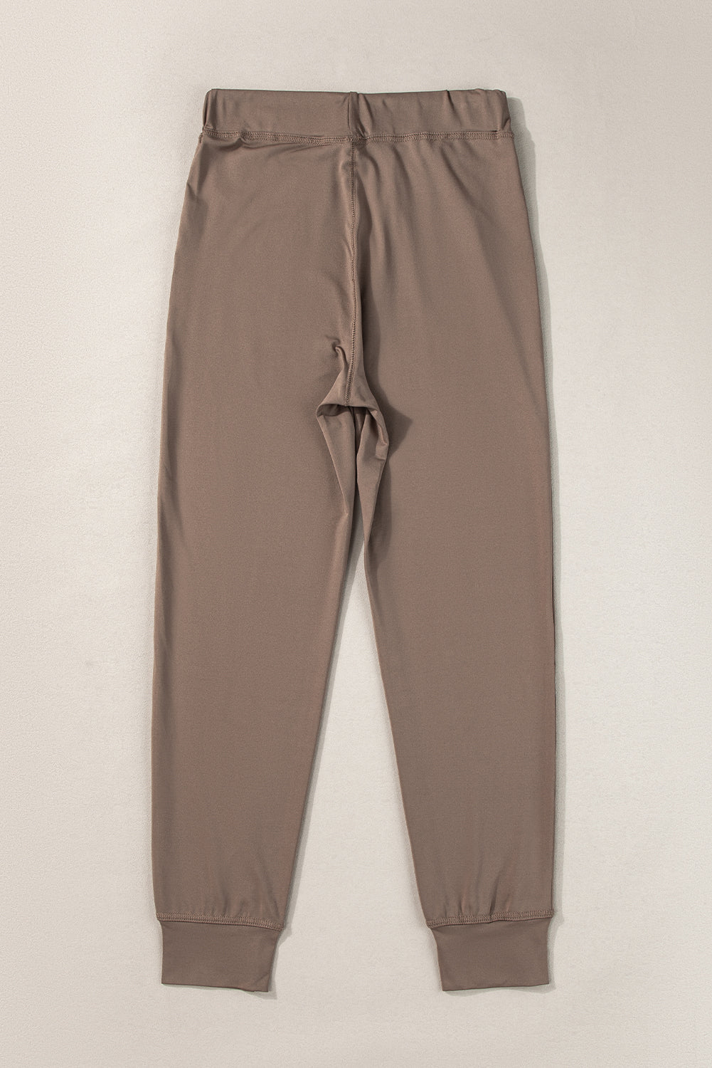 Dark Brown Drawstring Waist Pocketed Joggers