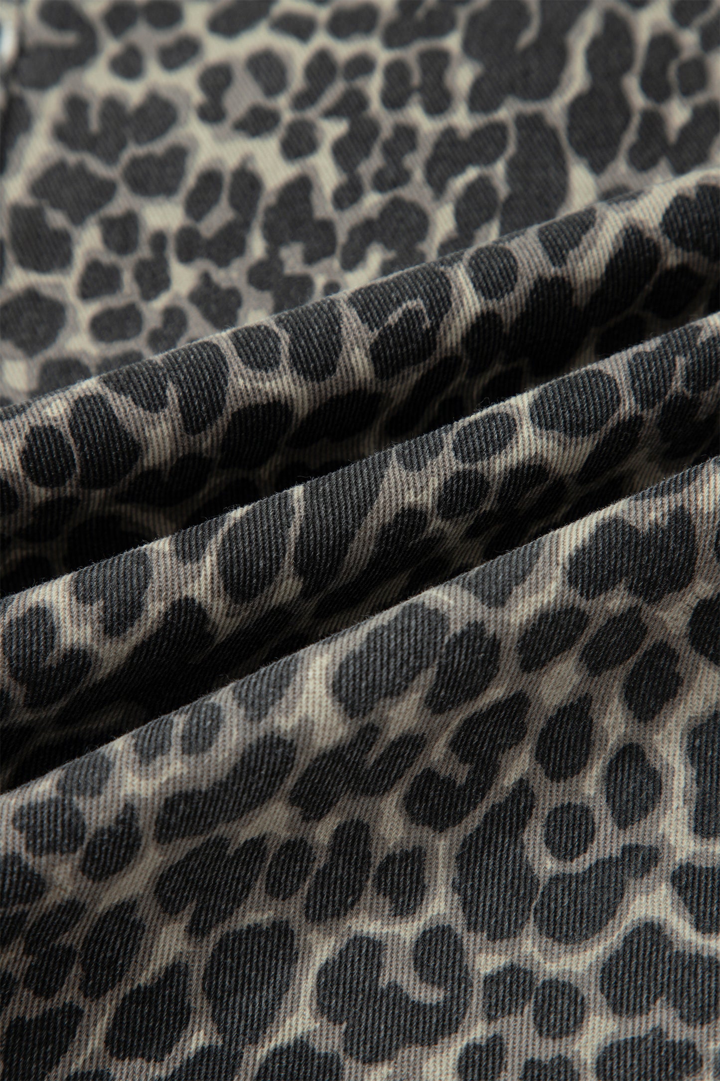 Black Leopard Print High Waist Barrel Leg Jeans