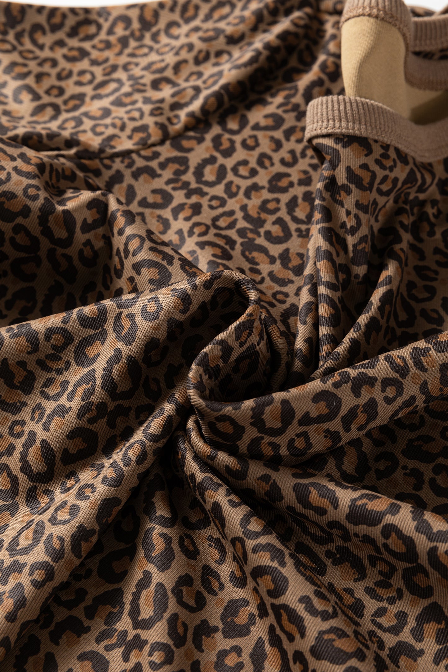 Western Leopard Print Crew Neck Casual Tee for Women