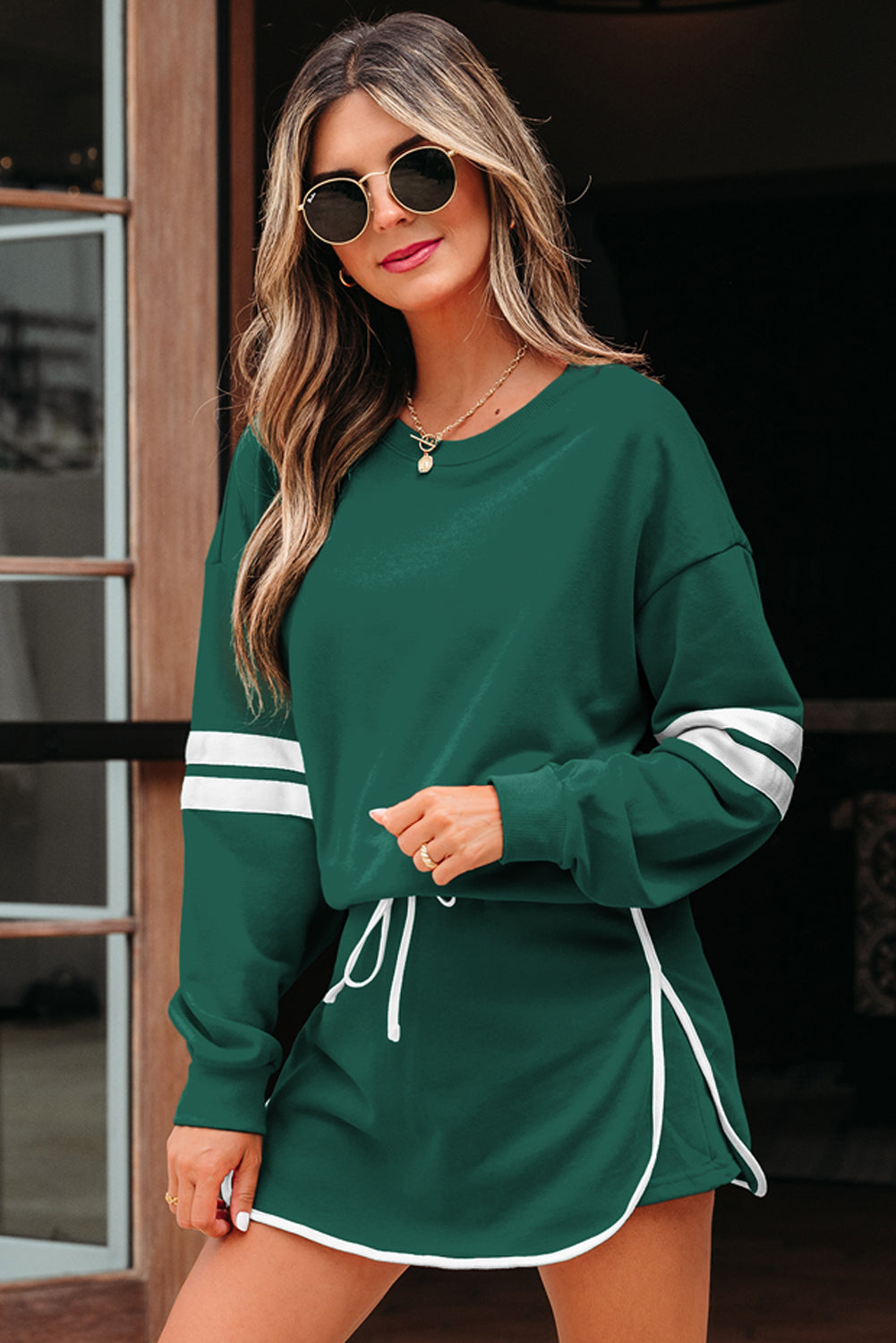 Orange Game Day Varsity Sweatshirt & Skort Set
