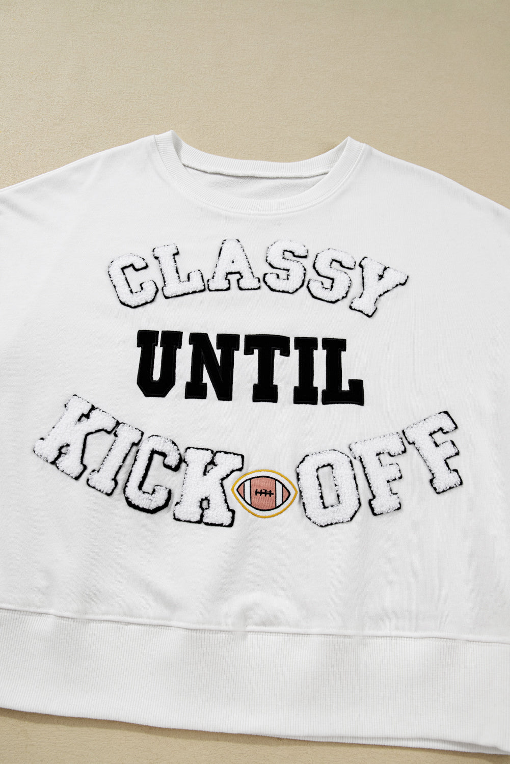 CLASSY UNTIL KICKOFF Football Graphic Oversized Sweatshirt