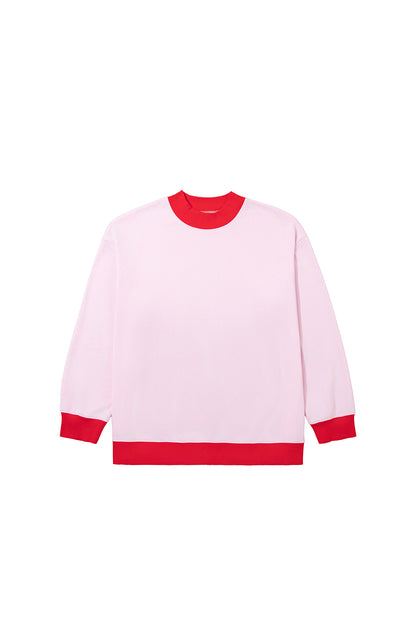 Contrast Trim Relaxed Fit Plus Size Sweatshirt