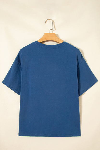 Pocket Tee Women Contrast Denim Pocket Casual T Shirt