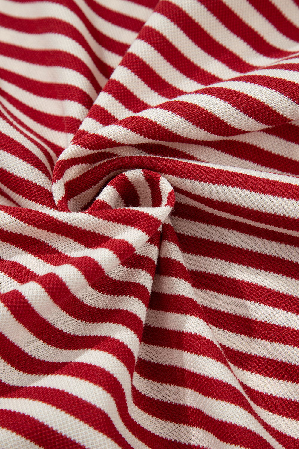 Red Stripe Bow Cutout Back Drop Shoulder Loose Tee
