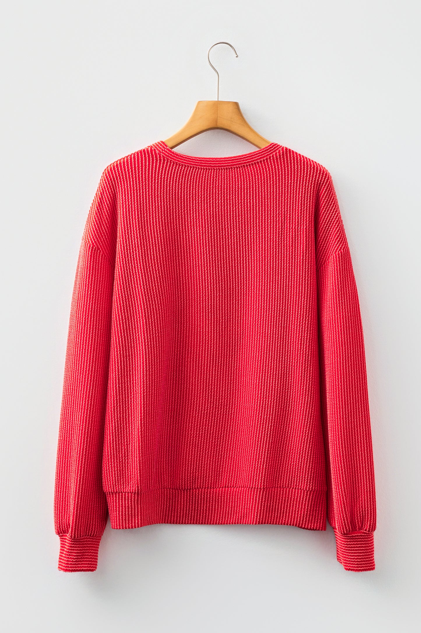 Corduroy MERRY Letter Christmas Pullover Sweatshirt