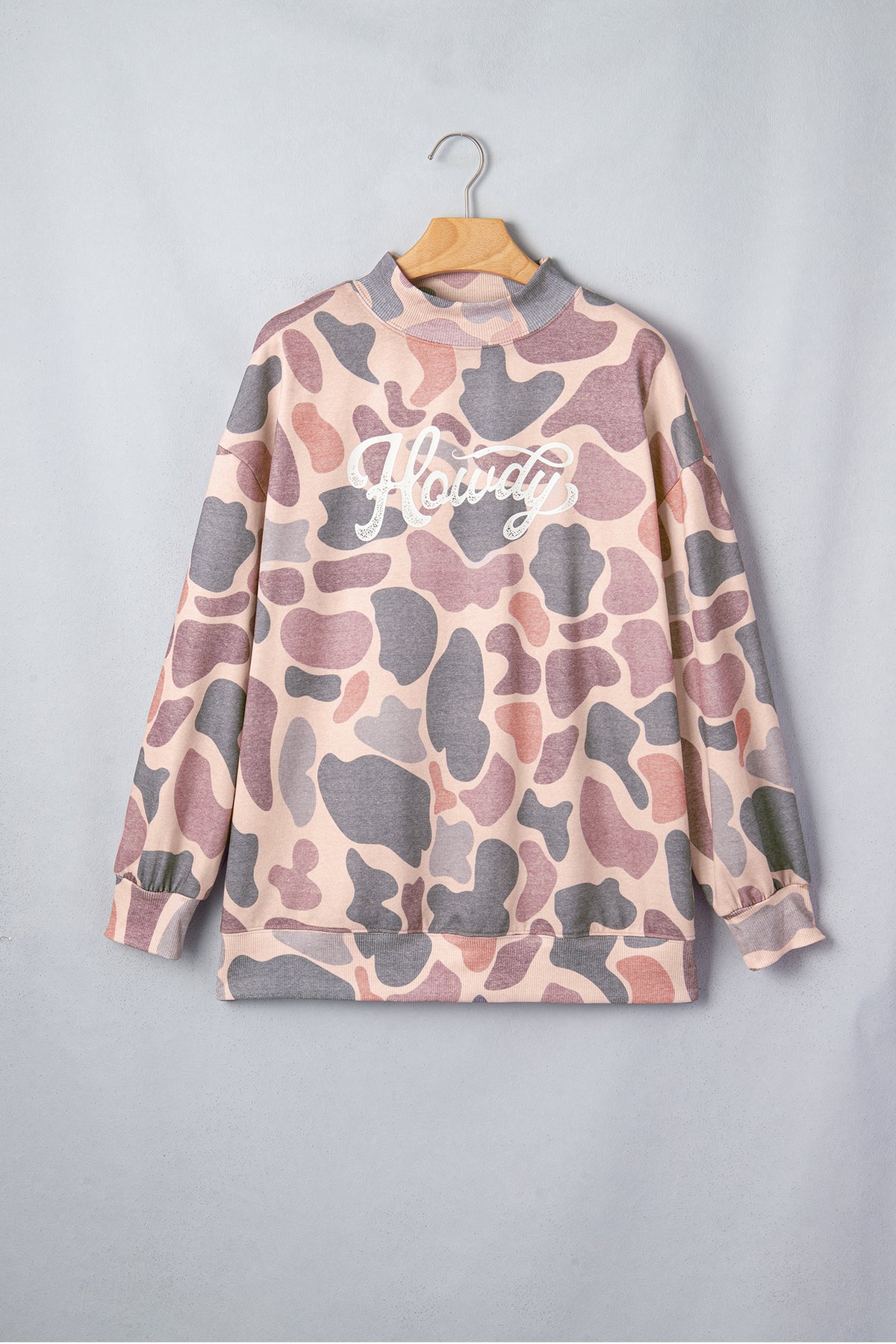 Western Camo Howdy Oversized Pullover Sweatshirt Women