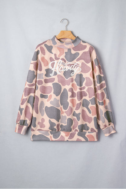 Western Camo Howdy Oversized Pullover Sweatshirt Women