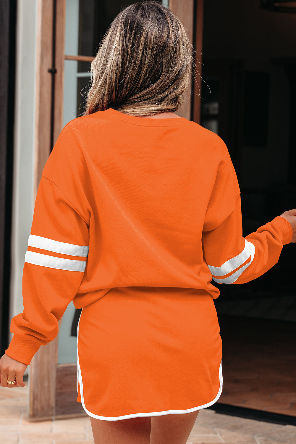 Orange Game Day Varsity Sweatshirt & Skort Set