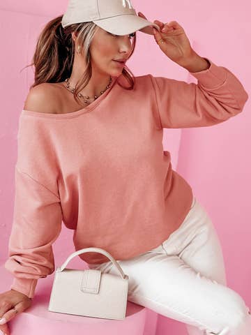 Bowknot Dewback Round Neck Sweatshirt