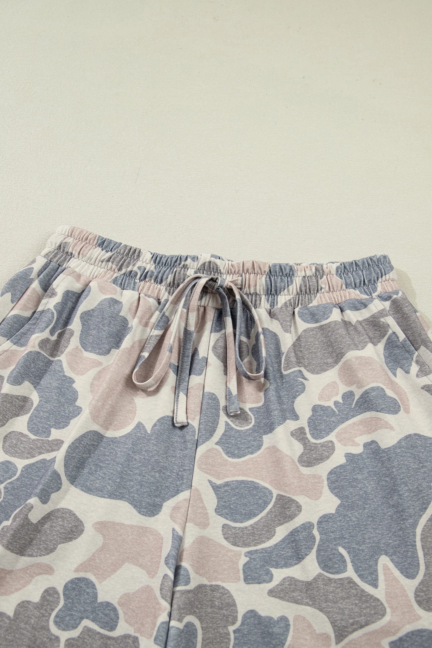 Camo Two Piece Lounge Set Oversized Tee Shorts Outfit