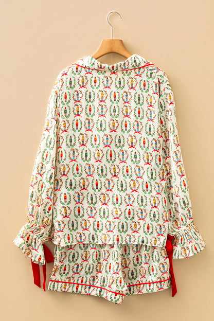 Print Silky 2pcs Christmas Pajama Set