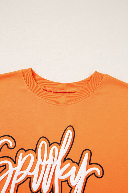 Spooky Graphic Halloween Crew Neck Sweatshirt