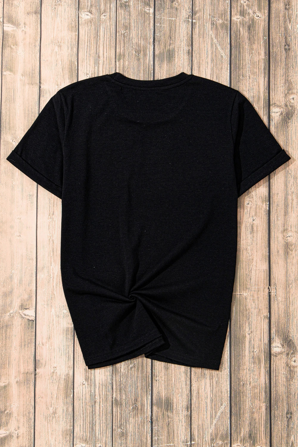 Valentines Black Rhinestone Bowknot Graphic Crewneck T Shirt