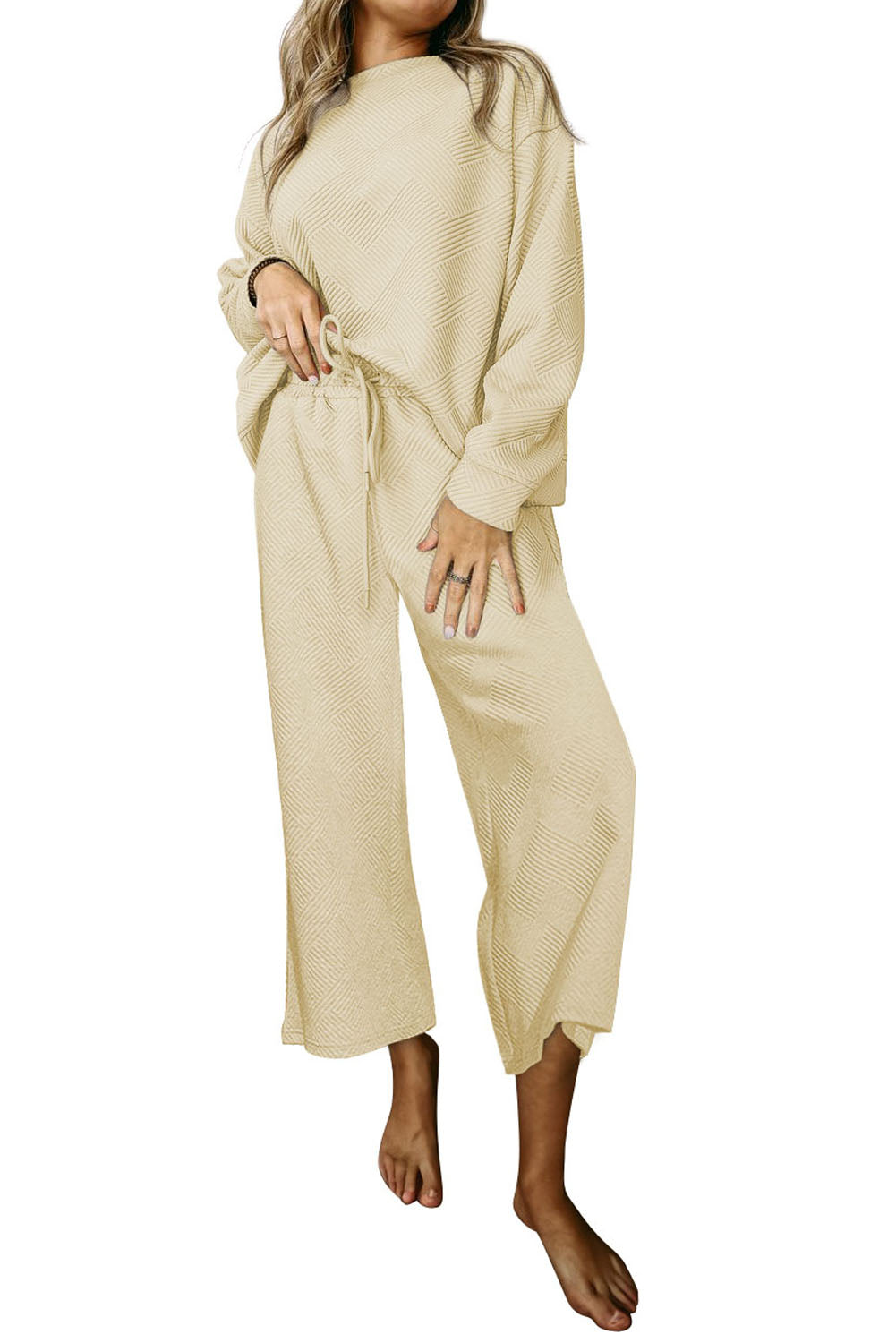 Dahlia Ultra Loose Textured 2pcs Slouchy Outfit
