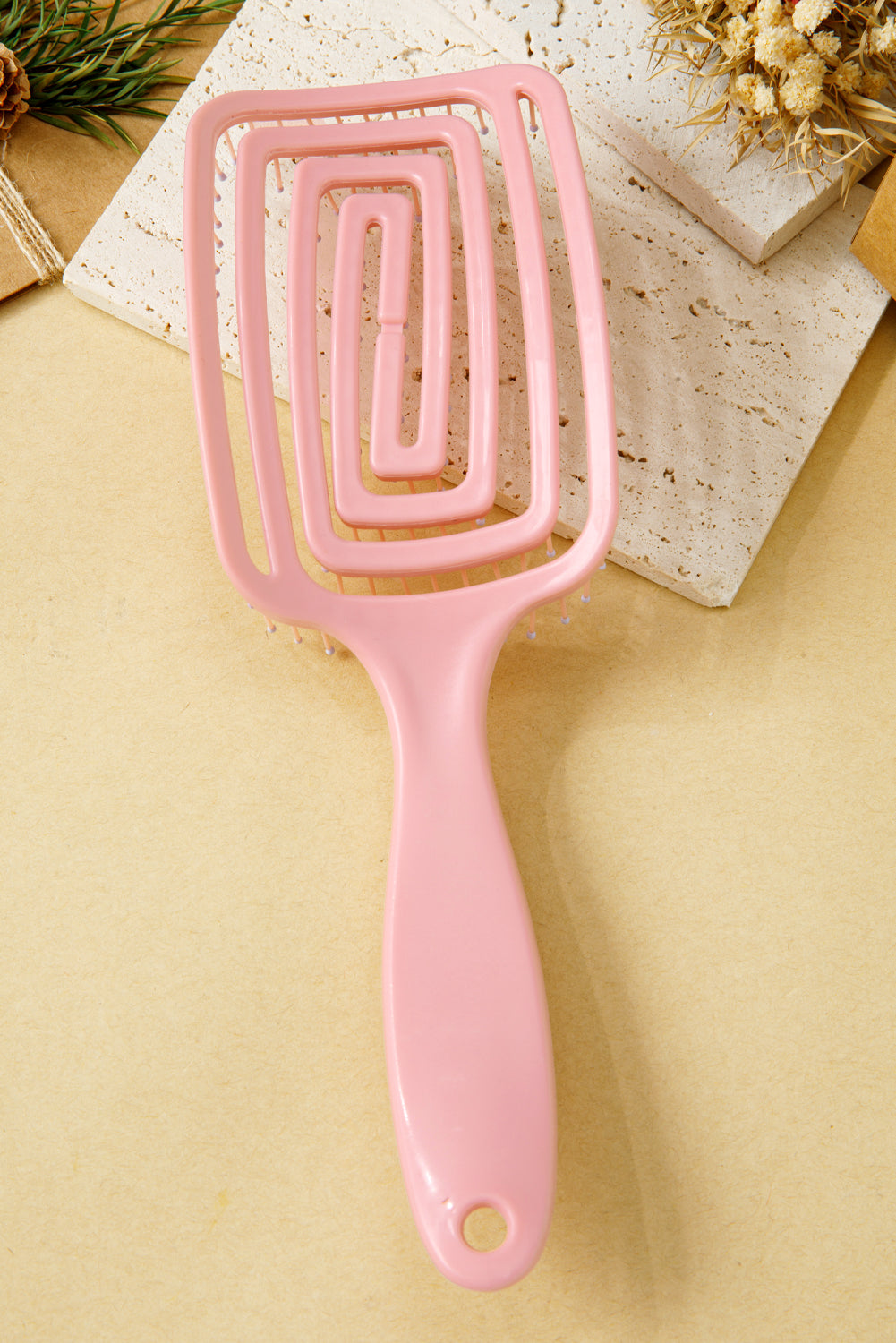Pink Paddle Hair Brush Volume Detangling Scalp Massage