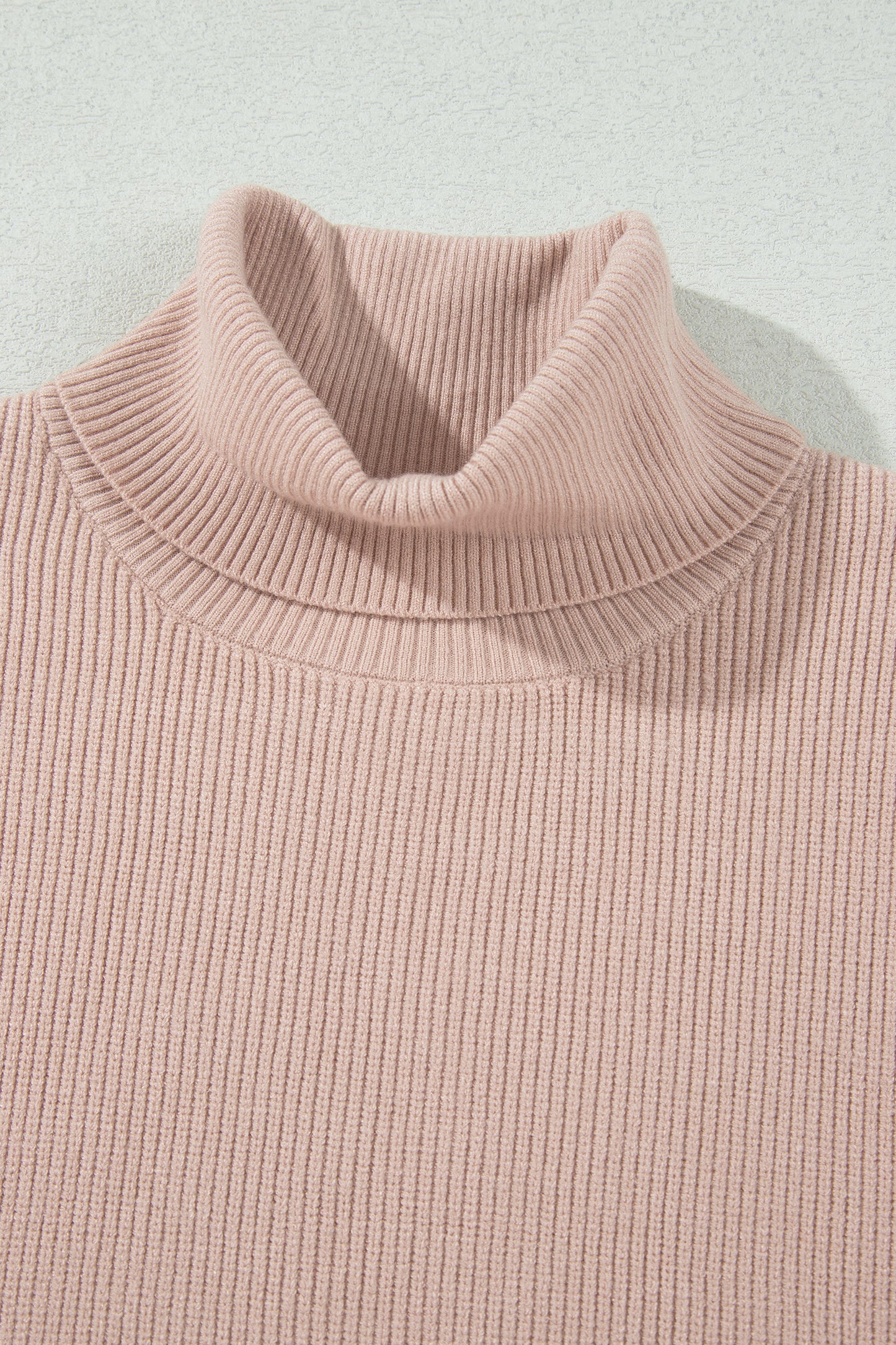 Beige Sleeveless Turtleneck Knit Sweater Vest Top