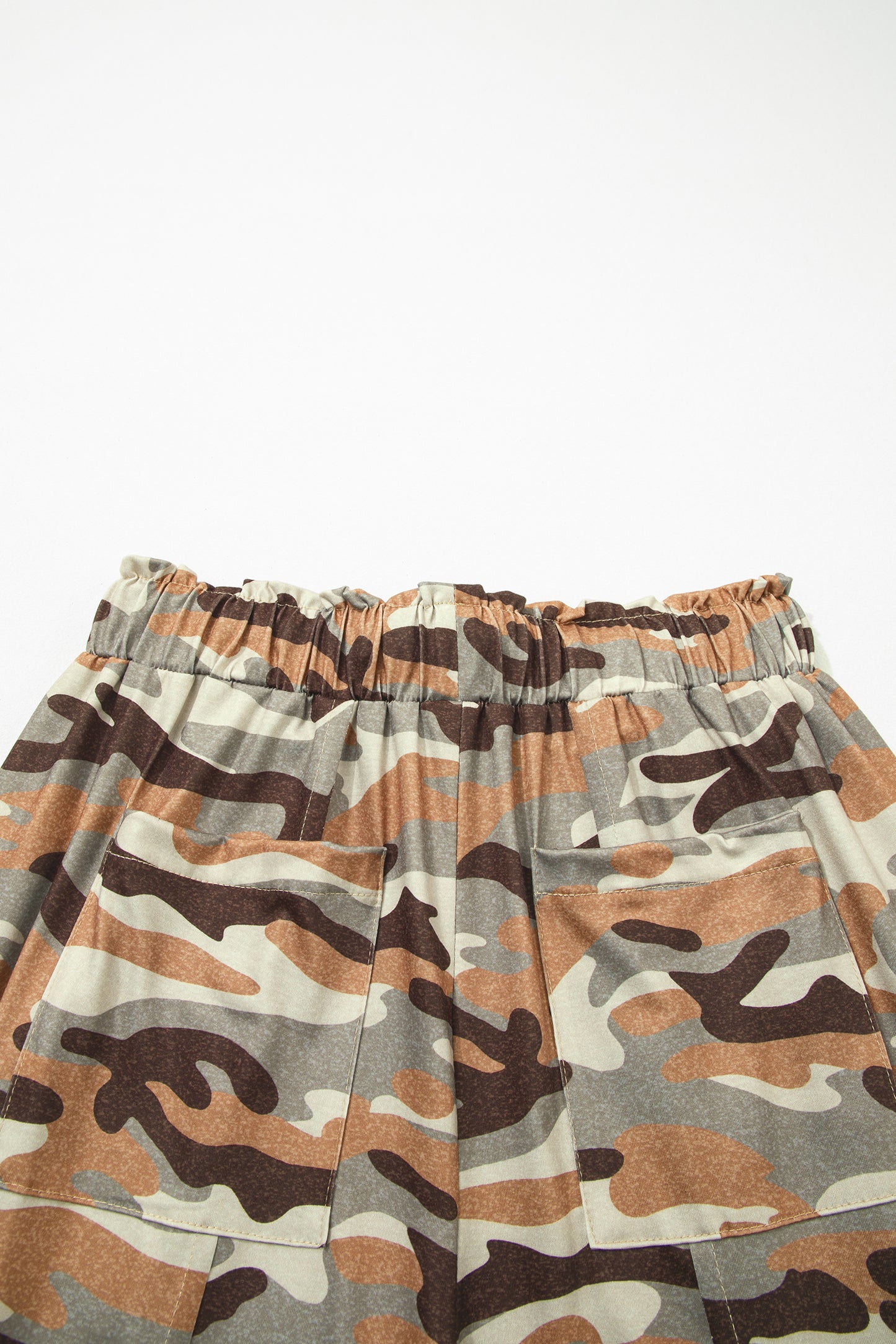 Camo Print Drawstring Elastic Waist Jogger Pants