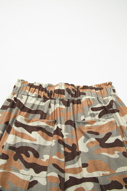 Camo Print Drawstring Elastic Waist Jogger Pants