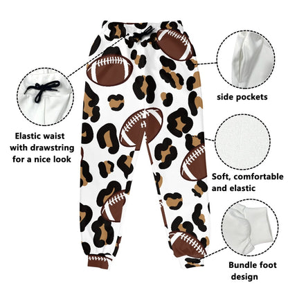 Rugby Adult Drawstring Trousers with Leopard Print