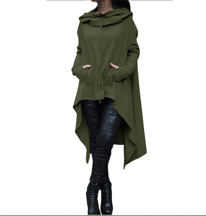 Women's Oversized Longline Hoodie Asymmetric Hem