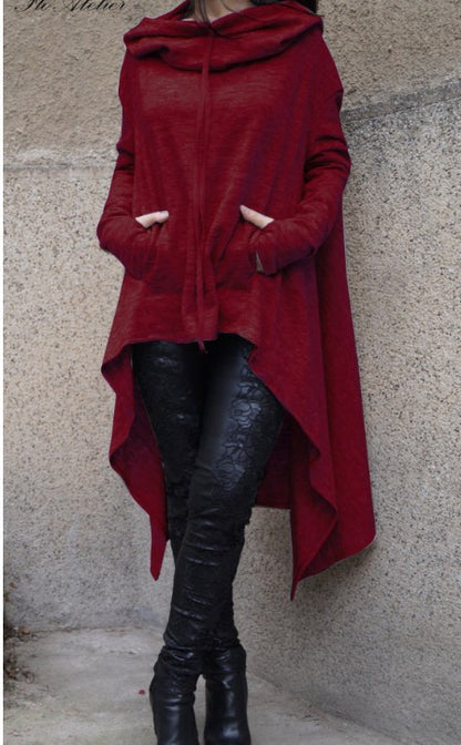 Women's Oversized Longline Hoodie Asymmetric Hem