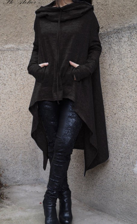 Women's Oversized Longline Hoodie Asymmetric Hem