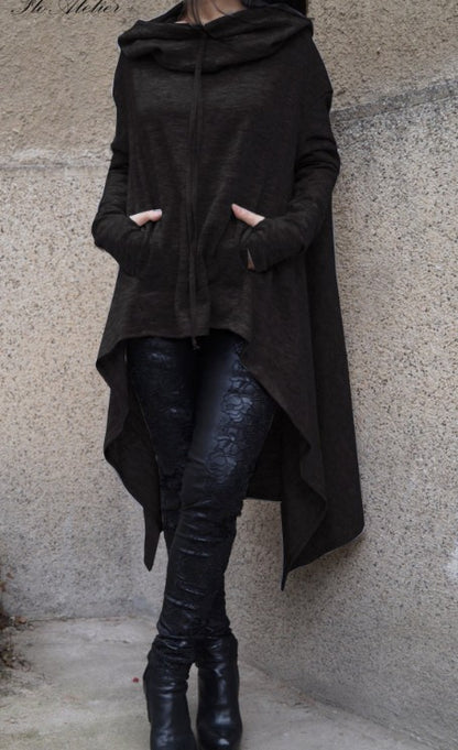 Women's Oversized Longline Hoodie Asymmetric Hem