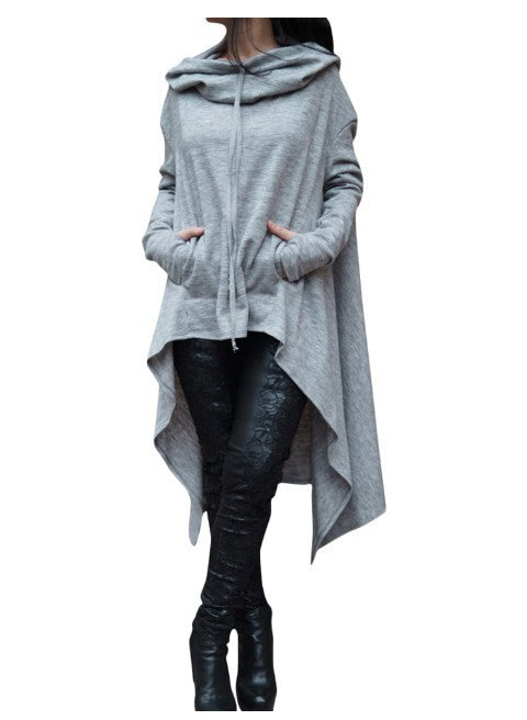 Women's Oversized Longline Hoodie Asymmetric Hem