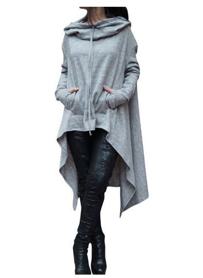Women's Oversized Longline Hoodie Asymmetric Hem