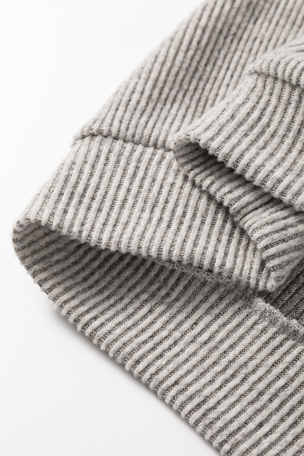Ribbed Contrast Panel Loose Fit Long Sleeve Top