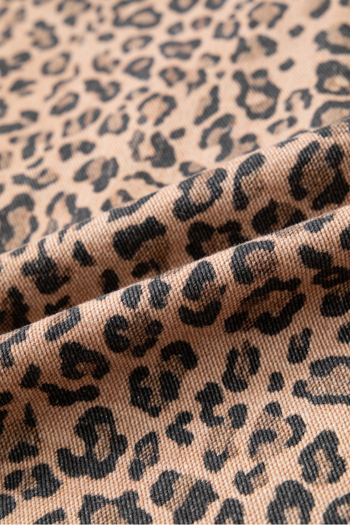 Leopard Print Denim Shacket Oversized Long Sleeve