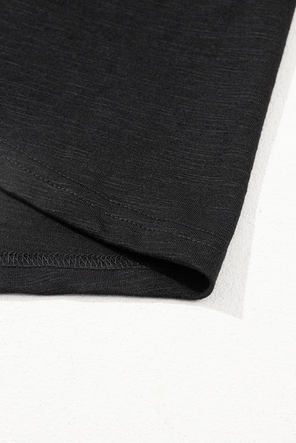 Dark Grey Ruffle Sleeve Casual Tee Boutique Summer Top