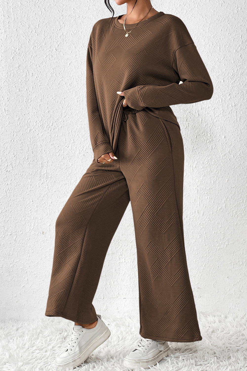 Dahlia Ultra Loose Textured 2pcs Slouchy Outfit