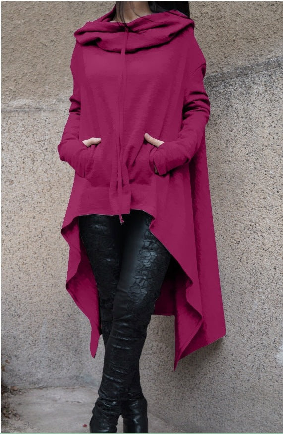 Women's Oversized Longline Hoodie Asymmetric Hem