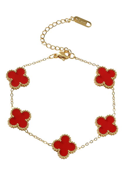 Green Four Leaf Clover Chain St Patrick’s Day Bracelet