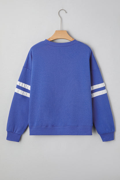 Varsity Stripe Drop Shoulder Oversized Women’s Sweatshirt