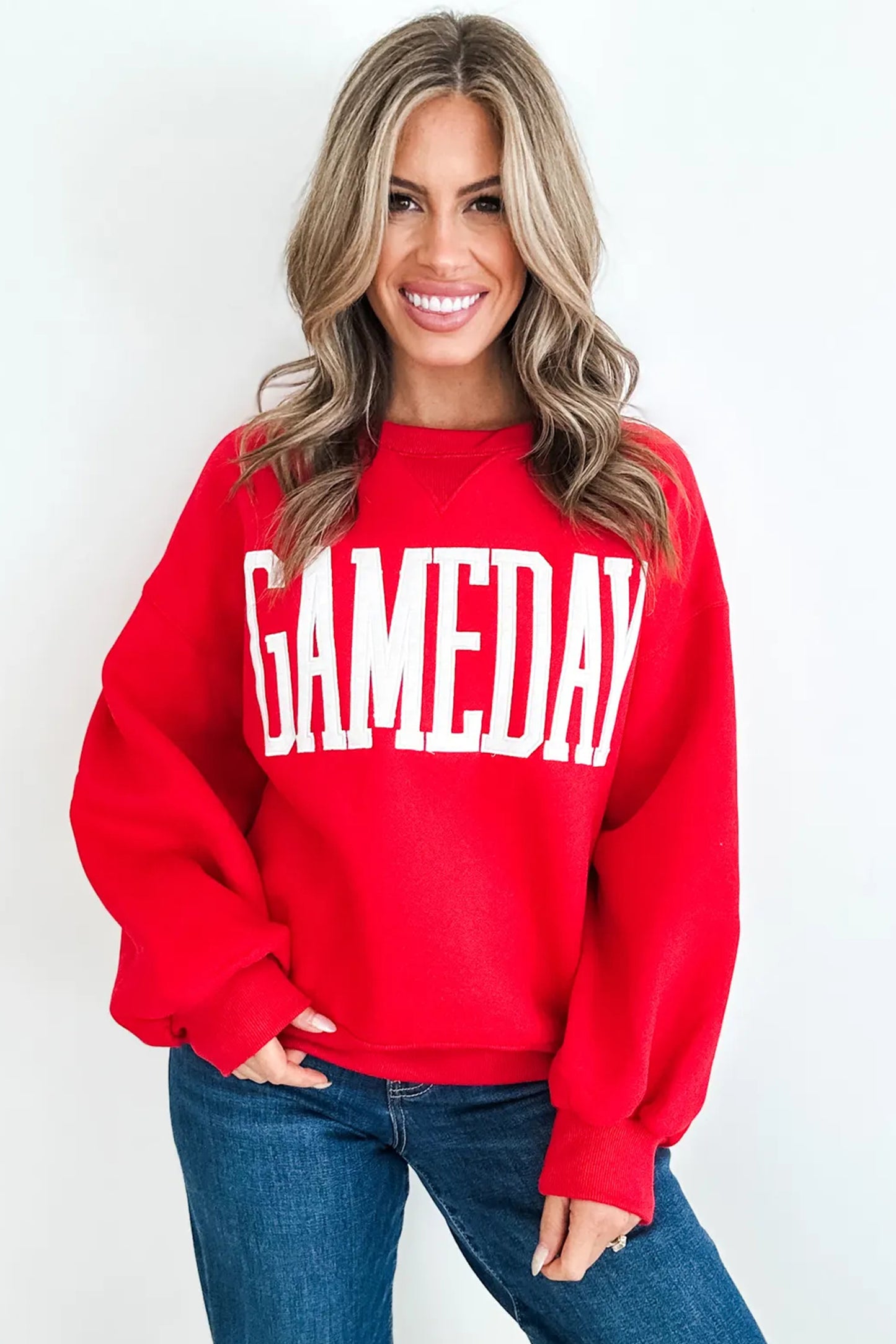 Fiery Red GAMEDAY Oversized Crewneck Sweatshirt