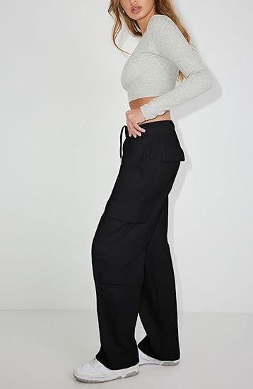 High Waist Y2K Multi-Pocket Cargo Sweatpants