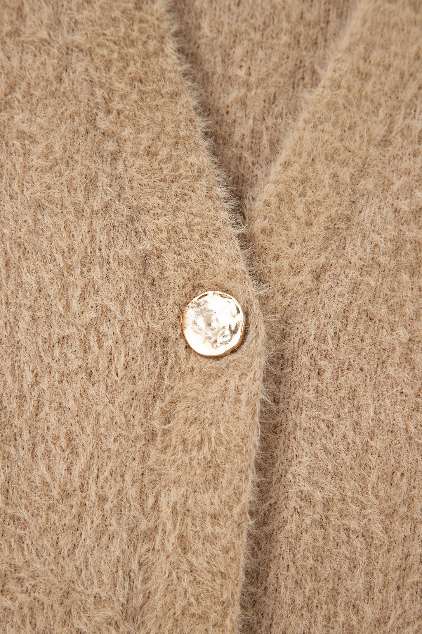 Soft Fuzzy Button Front Long Knit Cardigan with Pockets