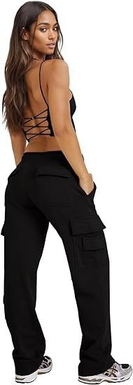 High Waist Y2K Multi-Pocket Cargo Sweatpants