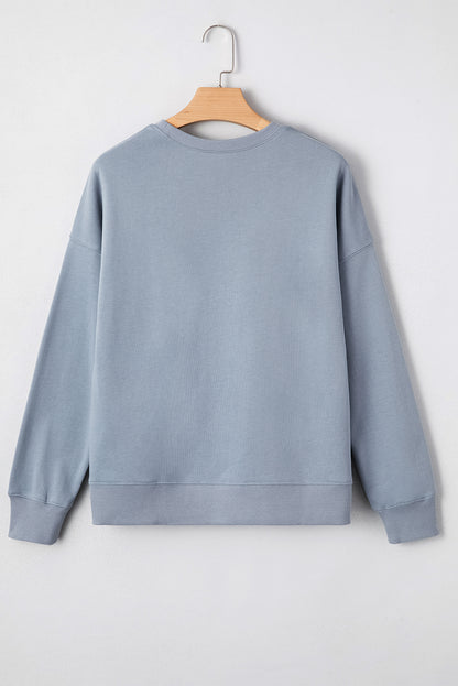Game Day Checkered Graphic Oversized Crewneck Sweatshirt