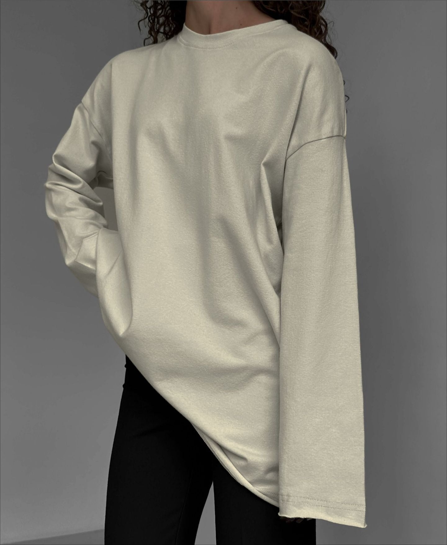 Loose Fit Cotton Long Sleeve Casual T Shirt for Women
