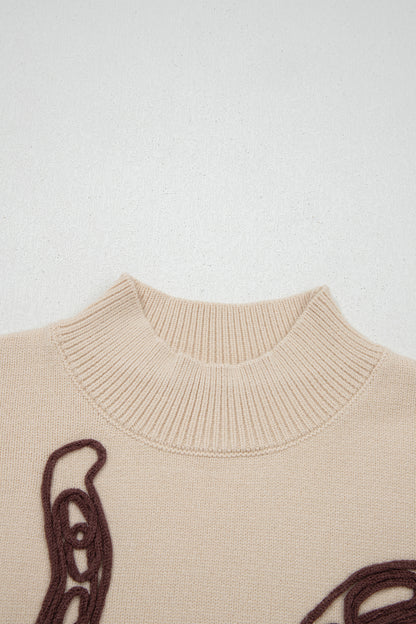 Western Horseshoe Knit Top Mock Neck Sweater Vest
